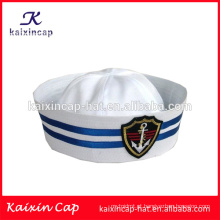 Venda por atacado personalizado feito-quente venda design seu próprio logotipo de alta qualidade barato bordado logotipo marinha marinheiro capitão chapéu